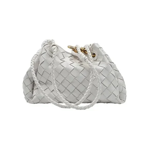 Bottega Veneta Andiamo Parachute Intrecciato Leather Shoulder Bag White - $4500 - Picture 1 of 6
